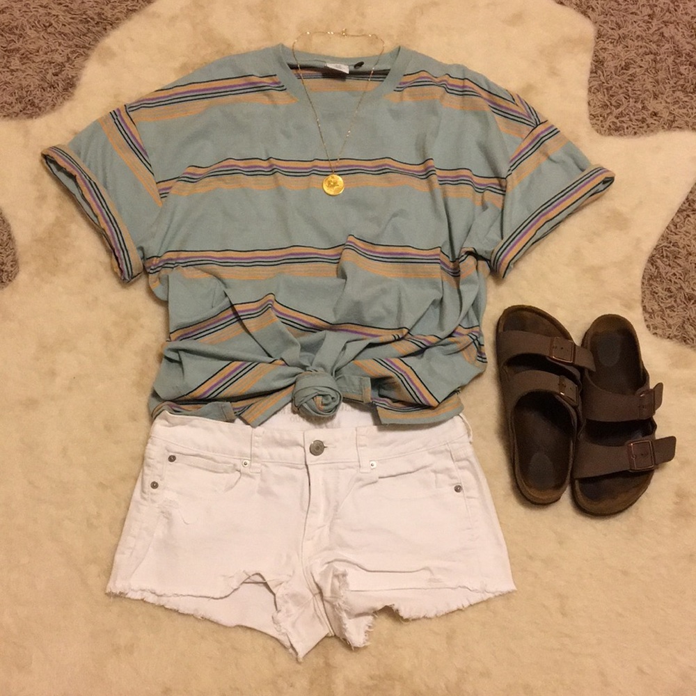 White Distressed American Eagle Shorts
